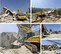 石井镇依法强制拆除8家违法石材企业